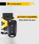 Key Fob DIY Programmer OBD Tool and Uncut Blade Car Key Replacement for 2011-2013 Kia Soul with FCC: NYOSEKSAM11ATx